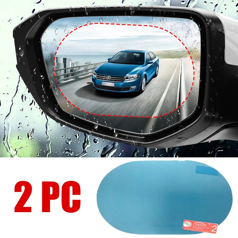 Anti Glare Car Rearview Mirror Film - 2 個車のステッカー防雨フィルム車のバックミラー車のバックミラーレインフィルム晴れた日