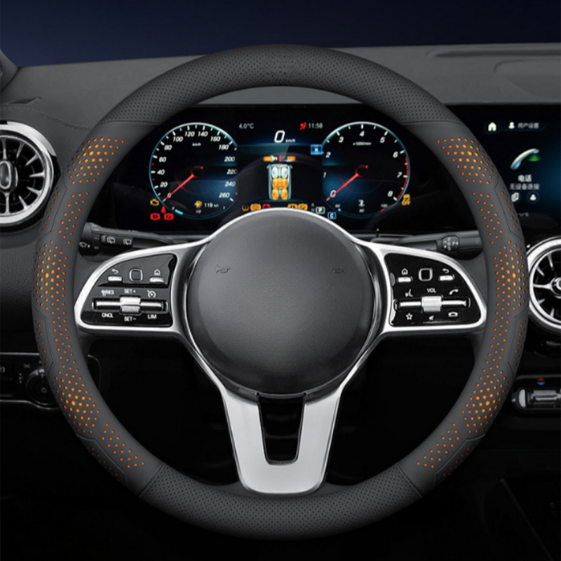 Car Steering Wheel Cover Anti Slip Breathable - O/Dタイプ ナッパレザー 車用ステアリングホイールカバー ユニバーサルステアリングホイールカバー ステアリングホイールアクセサリー 滑り止めハンドルカバー