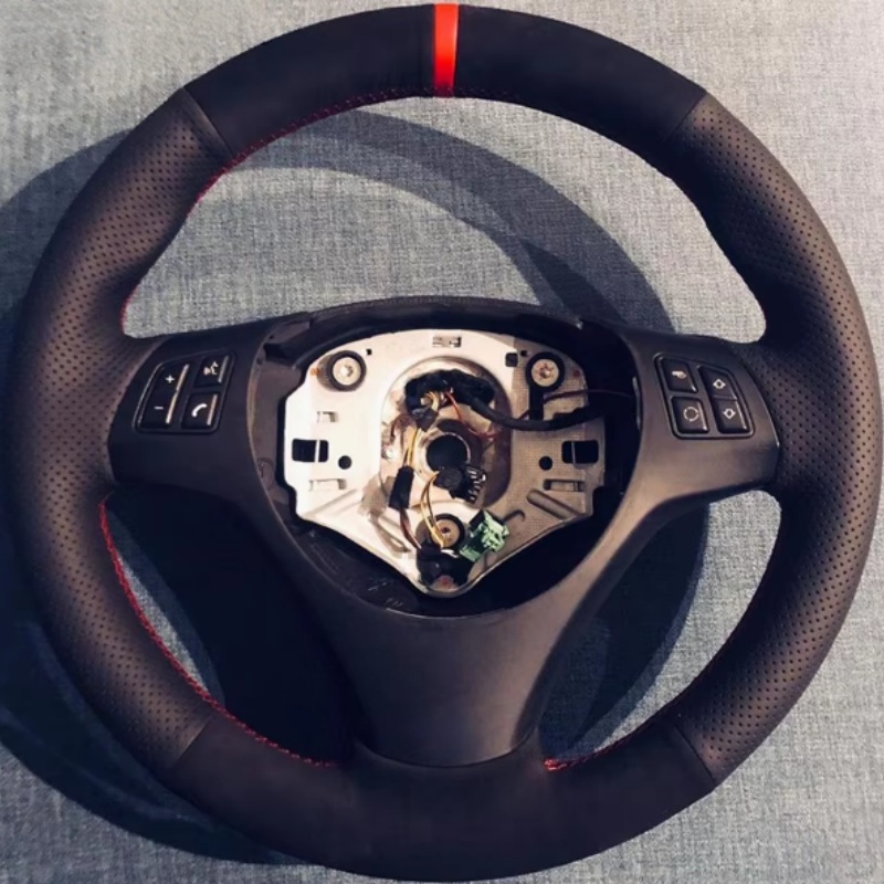 Car Steering Wheel Cover Anti Slip Breathable - カスタマイズ滑り止めレザースエードMスポーツM3 E90 E91 E92 E93 E87