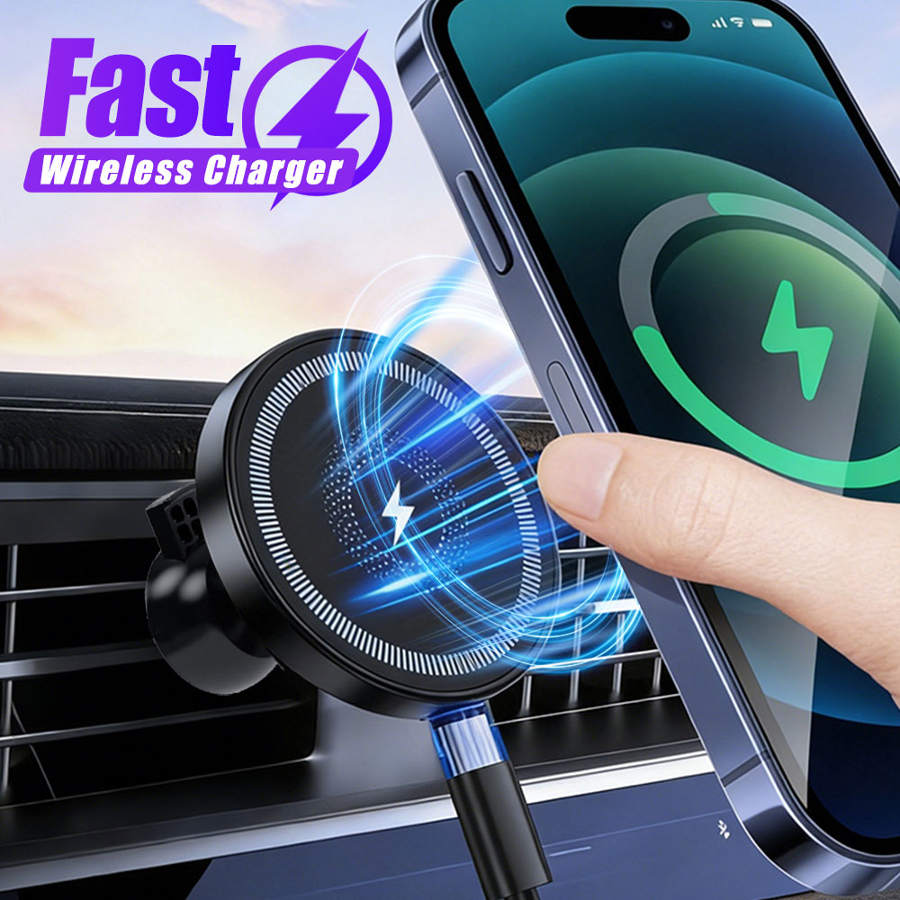 マグネット式ワイヤレス車載充電器 エアコン吹き出し口用スマホ - Magnetic Phone Holder For Car Vent のレビューと価格