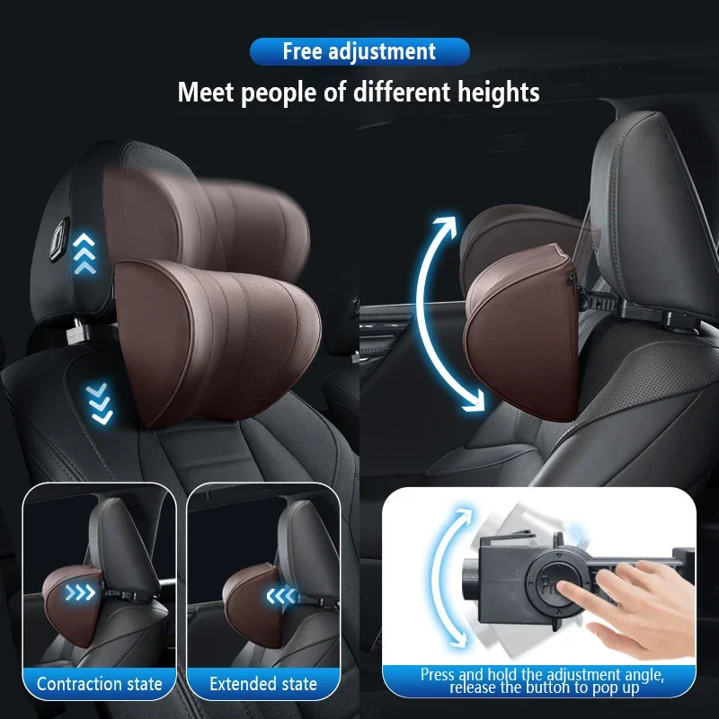 革カーシートヘッドレストクッション多機能低反発車の首枕調節可 - Memory Foam Car Neck Pillow Lumbar Support のレビューと価格