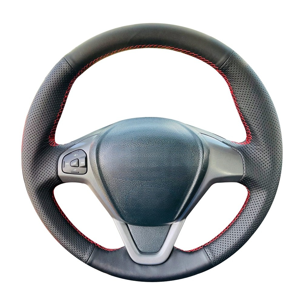 編組車のステアリングホイールカバーラップ抗スリップ黒人工皮革 - Car Steering Wheel Cover Anti Slip Breathable のレビューと価格