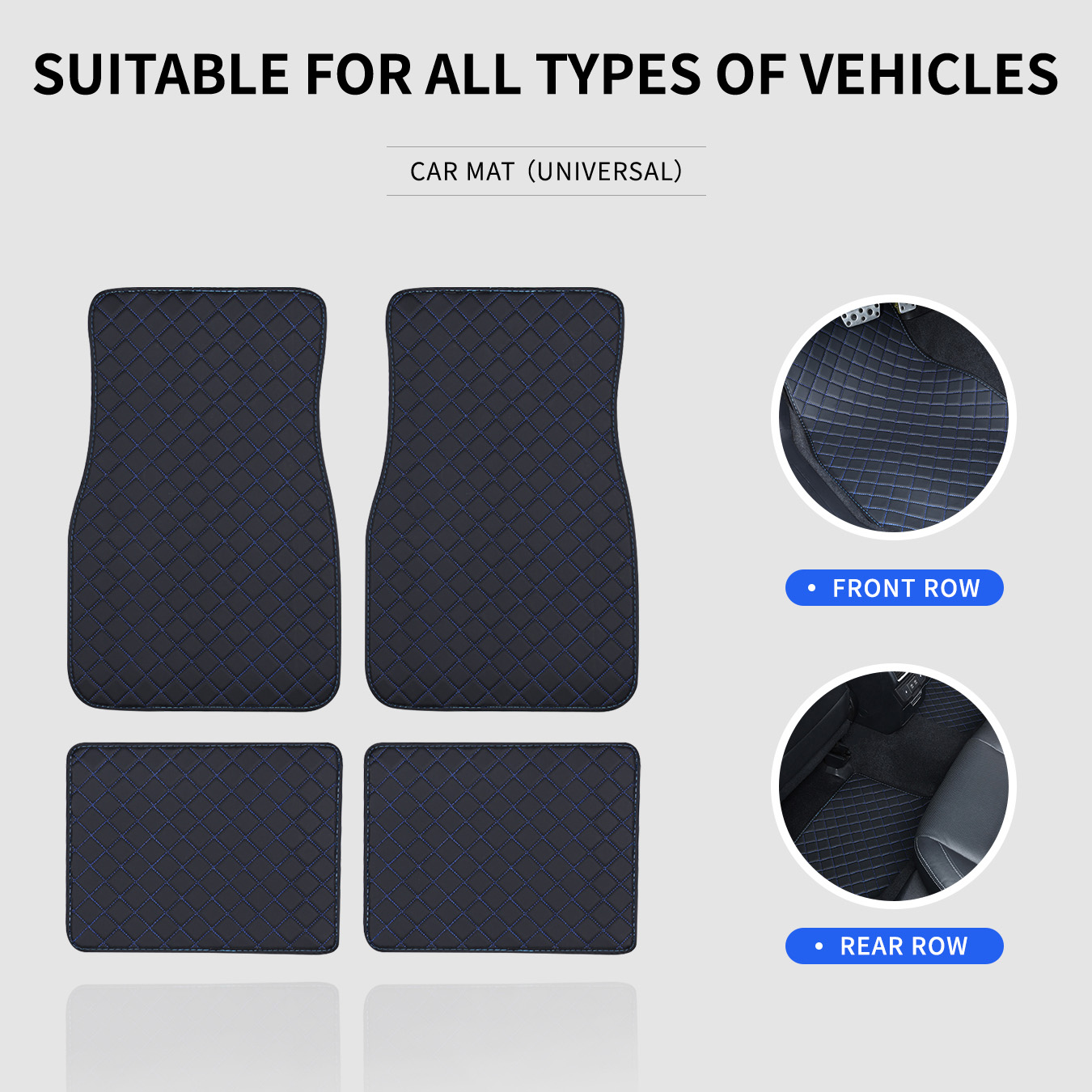 車用フロアマット フルセット ユニバーサル ノンスリップ 防 - Car Floor Mats Universal Waterproof Leather のレビューと価格