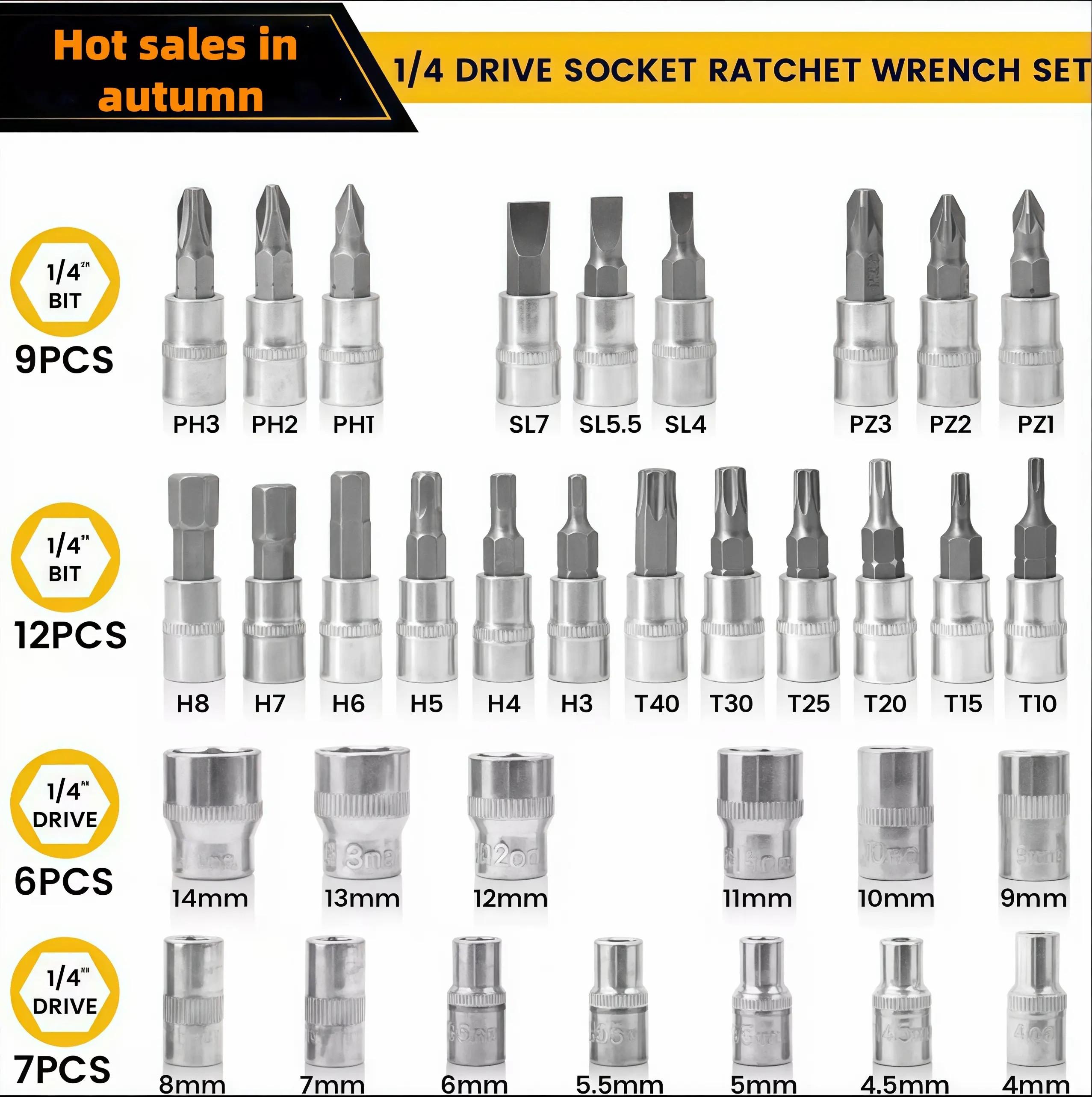 46個入り メトリックソケットレンチセット。自動車修理用工具 - Auto Repair Tools のレビューと価格