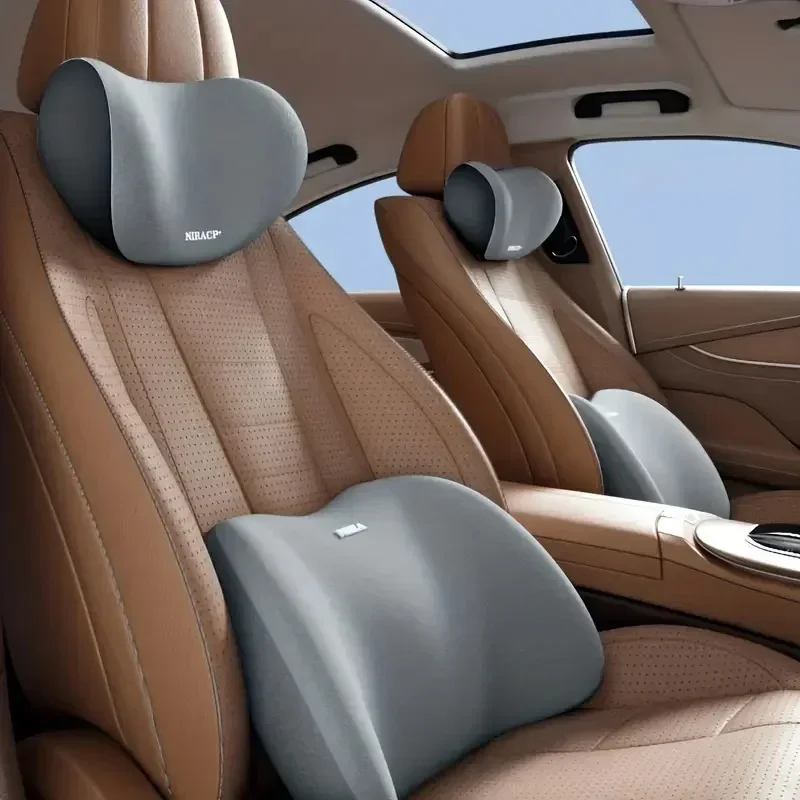 車用ネックピロープロテクター、メモリーフォーム、オートシート - Memory Foam Car Neck Pillow Lumbar Support のレビューと価格