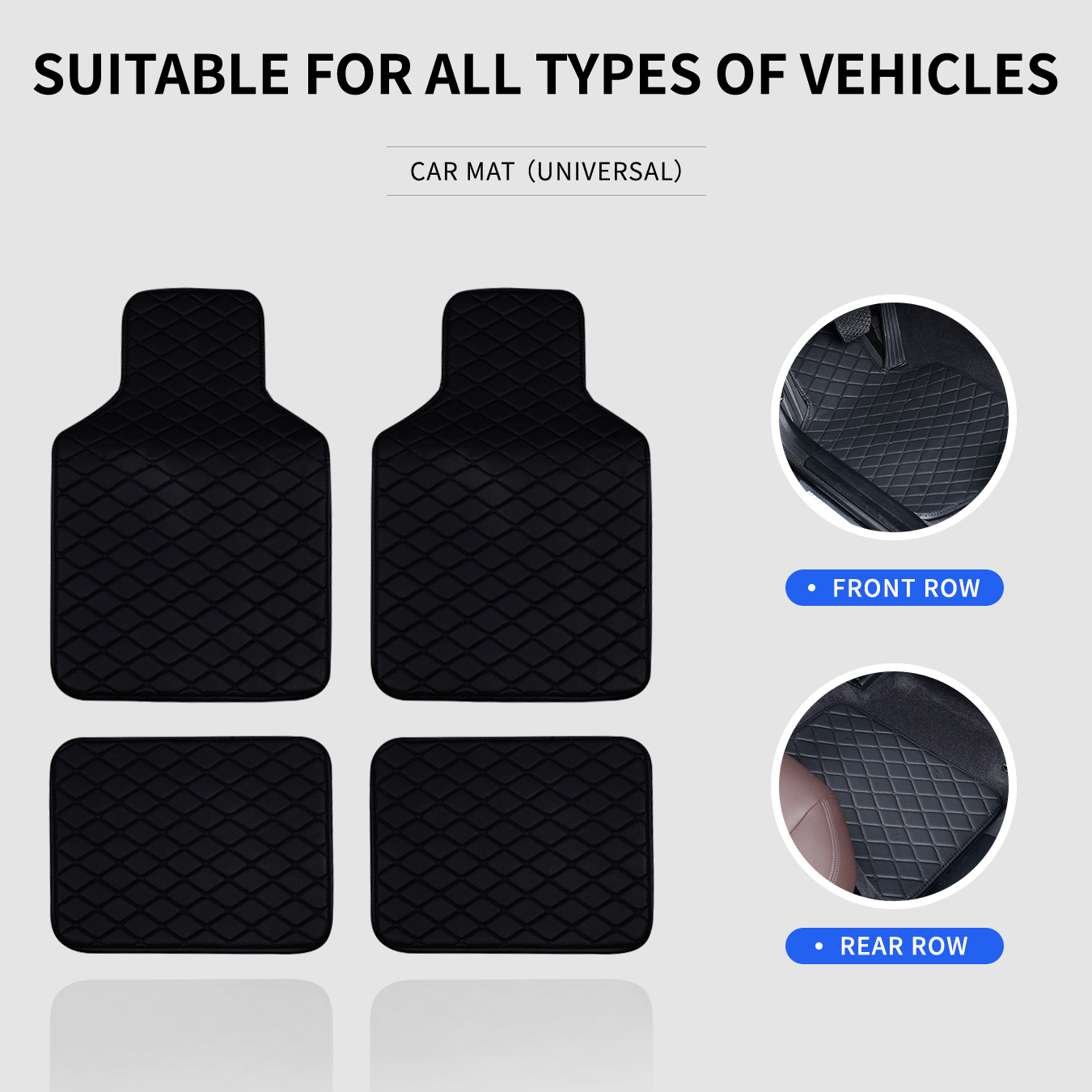 車用フロアマット フルセット ユニバーサル ノンスリップ 防 - Car Floor Mats Universal Waterproof Leather のレビューと価格