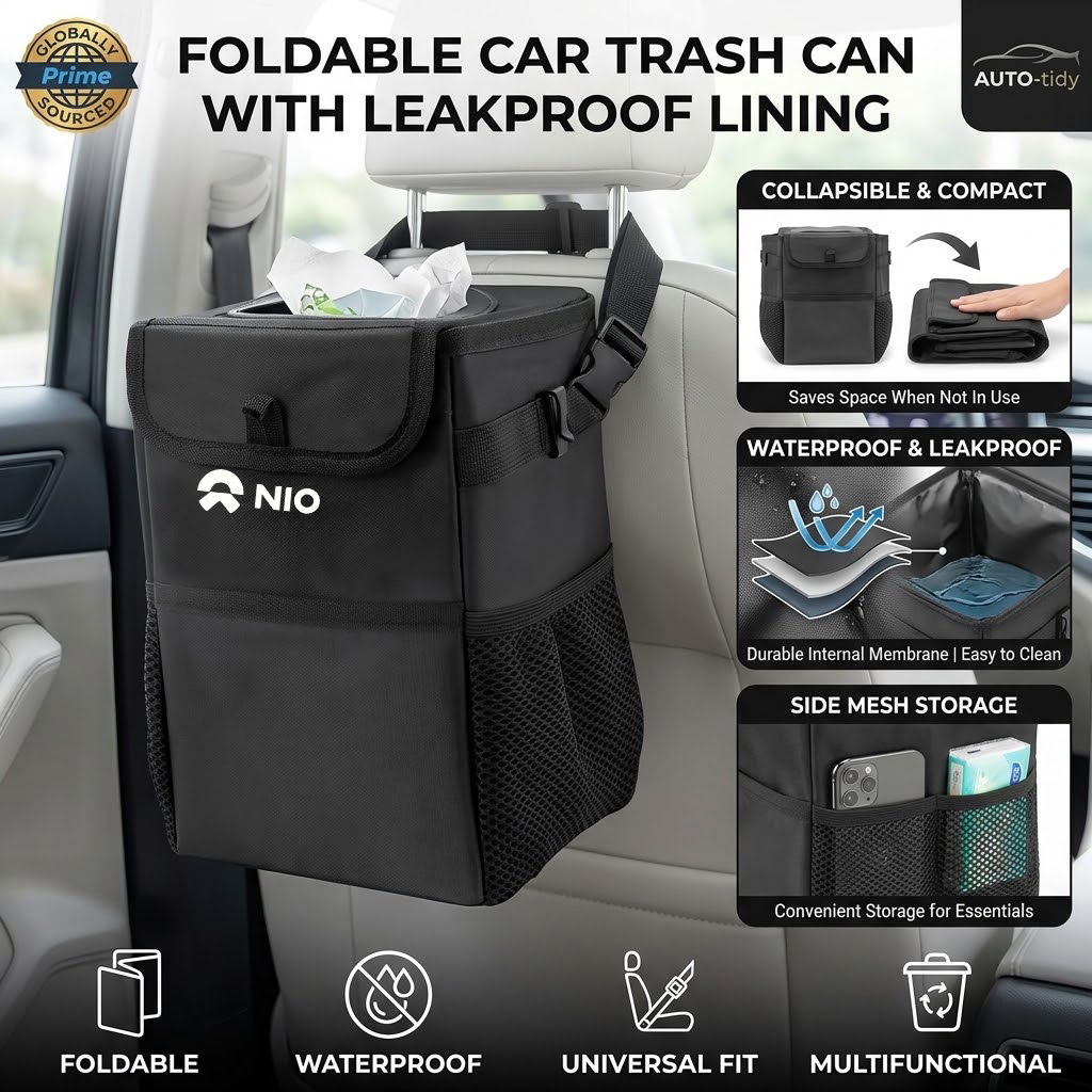 NIO ES6、ES7、ES8、ET5、ET7、ET9、EC - Waterproof Car Trash Can With Lid のレビューと価格