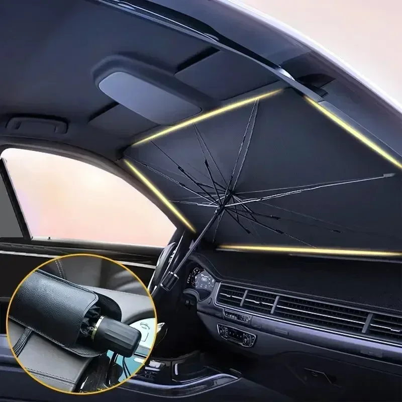 多目的便利な折りたたみ式車のフロントガラスサンシェードインテ - Car Sunshade Windshield Umbrella Foldable のレビューと価格