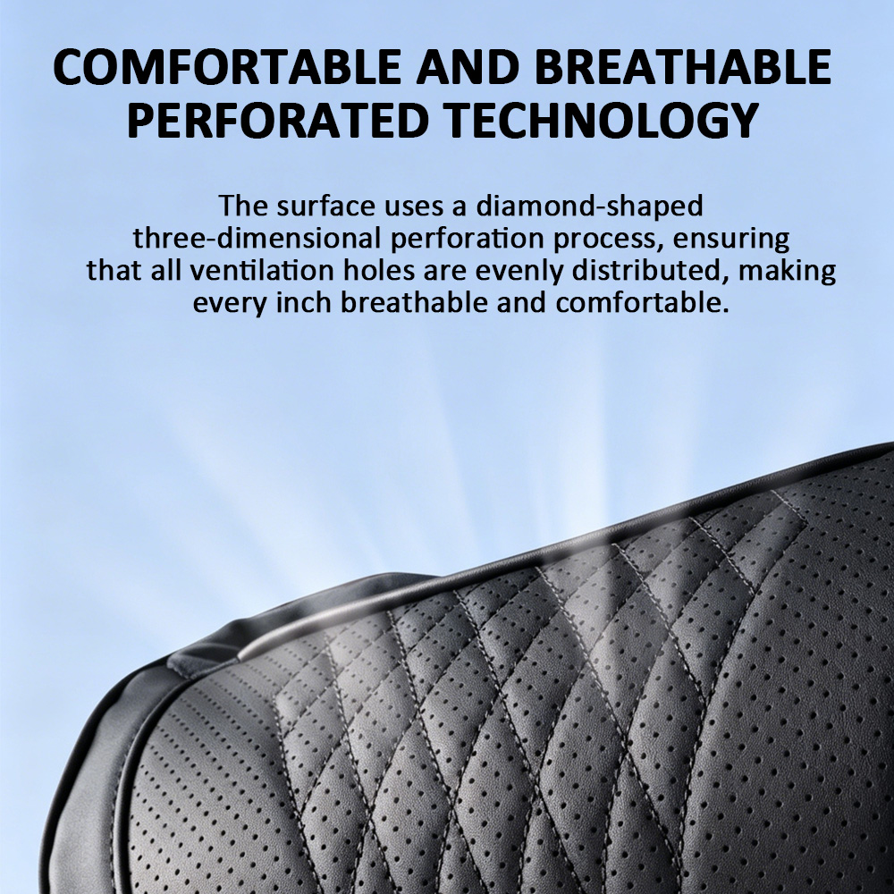 豪華な低反発車のヘッドレストクッション模造ナパレザーソフトで - Memory Foam Car Neck Pillow Lumbar Support のレビューと価格