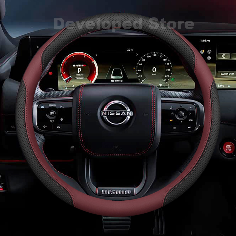 車のステアリングホイールカバー新しい日産パトロール Y62  - Car Steering Wheel Cover Anti Slip Breathable のレビューと価格