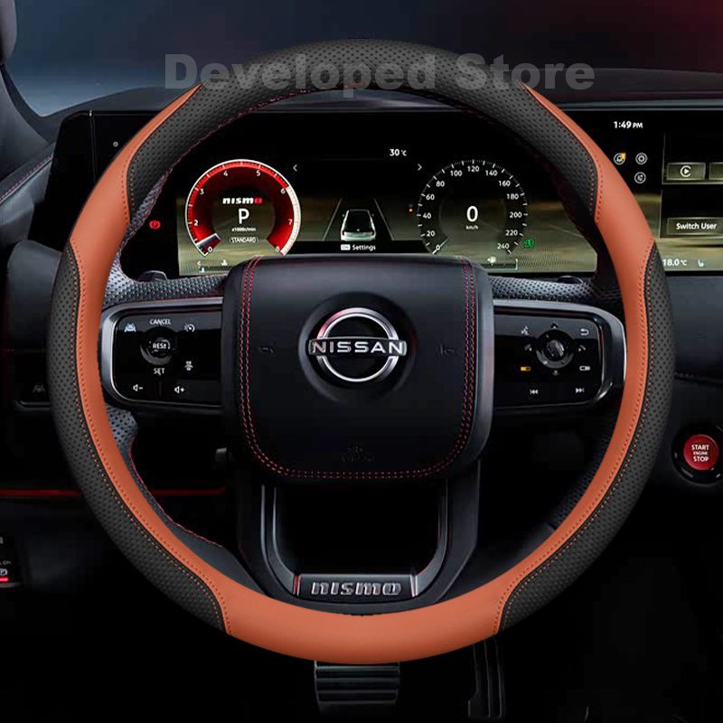 車のステアリングホイールカバー新しい日産パトロール Y62  - Car Steering Wheel Cover Anti Slip Breathable のレビューと価格