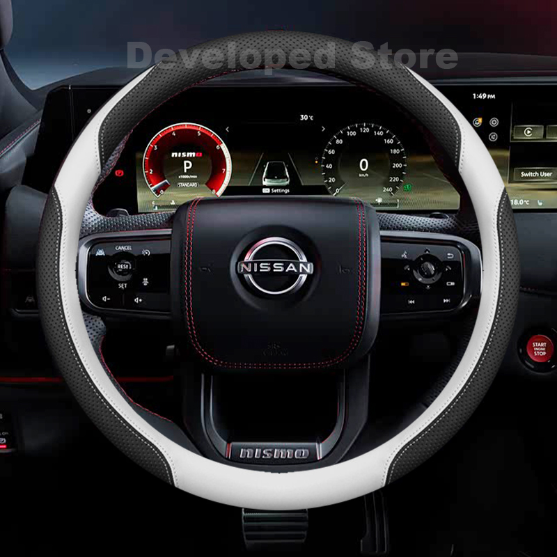 車のステアリングホイールカバー新しい日産パトロール Y62  - Car Steering Wheel Cover Anti Slip Breathable のレビューと価格