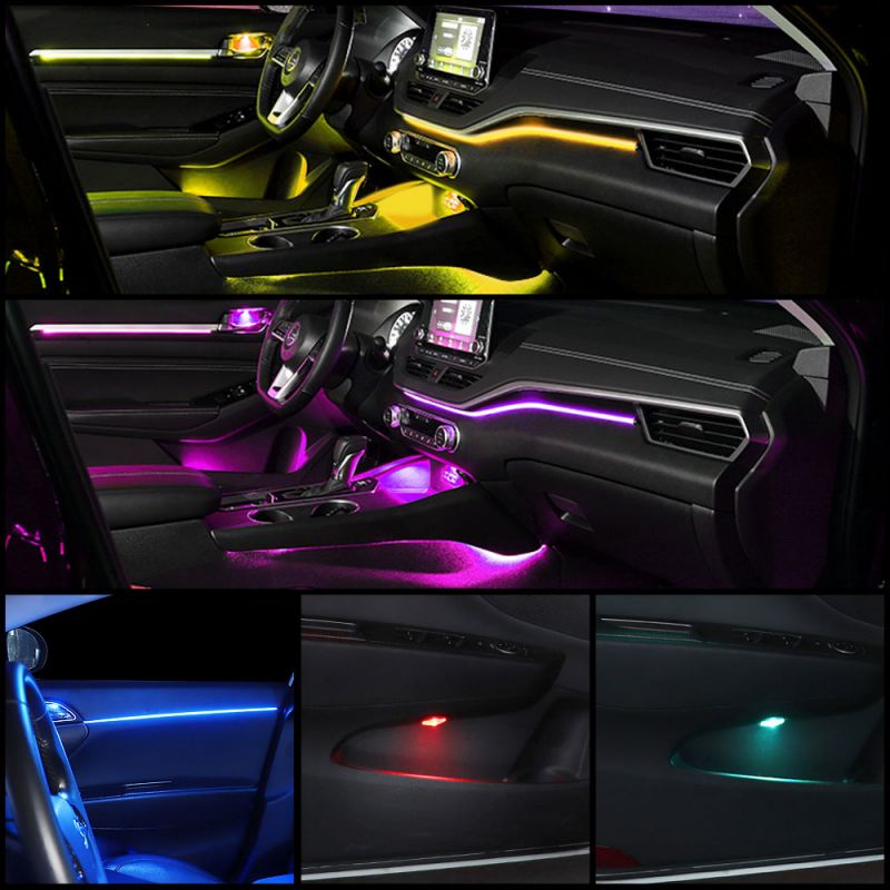 LED車内アンビエントライト 64 RGB シンフォニーアク - Led Ambient Interior Car Lights App Control のレビューと価格