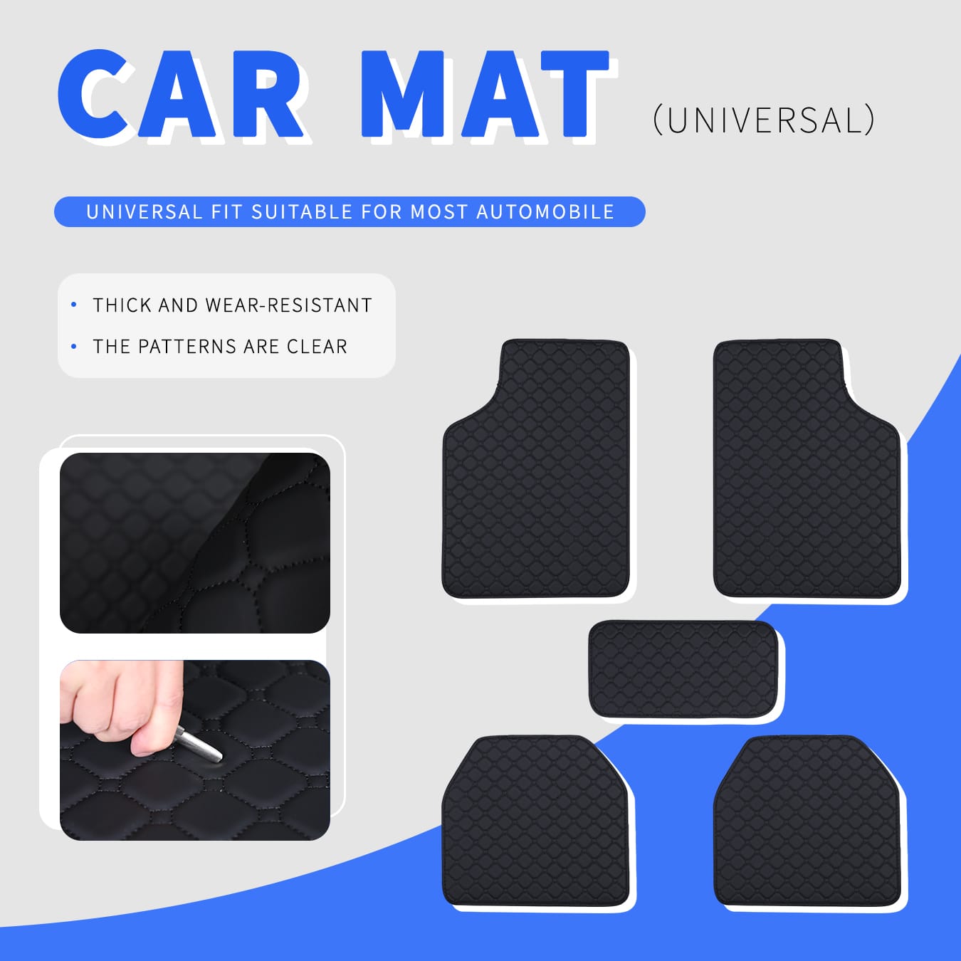 車用フロアマット フルセット ユニバーサル ノンスリップ 防 - Car Floor Mats Universal Waterproof Leather のレビューと価格