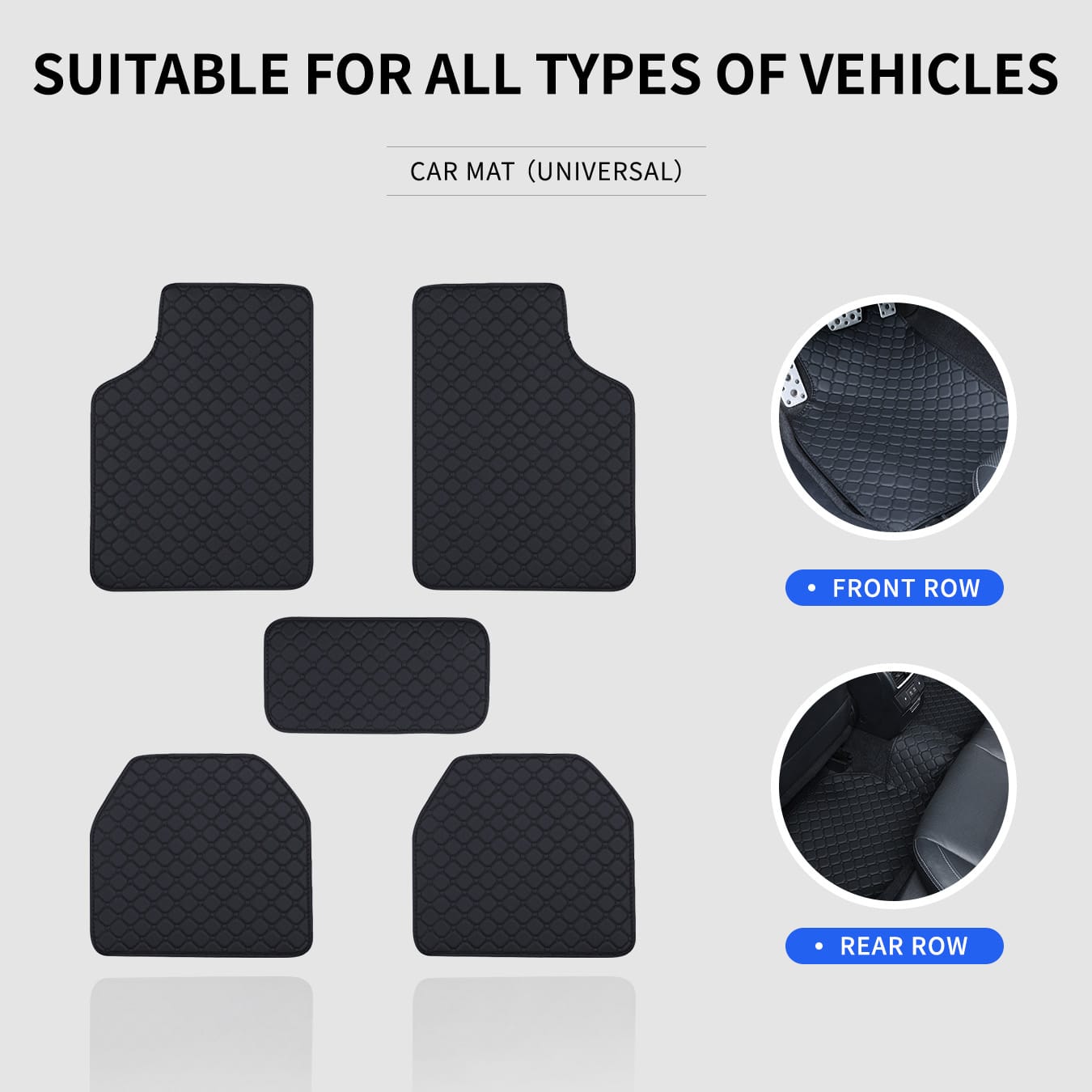 車用フロアマット フルセット ユニバーサル ノンスリップ 防 - Car Floor Mats Universal Waterproof Leather のレビューと価格
