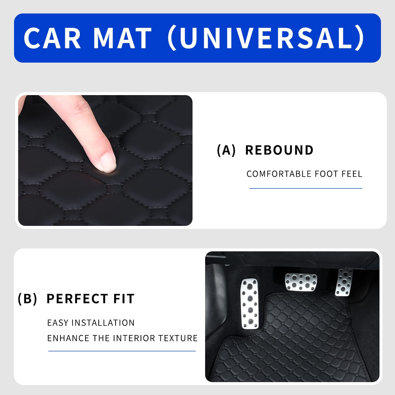 車用フロアマット フルセット ユニバーサル ノンスリップ 防 - Car Floor Mats Universal Waterproof Leather のレビューと価格