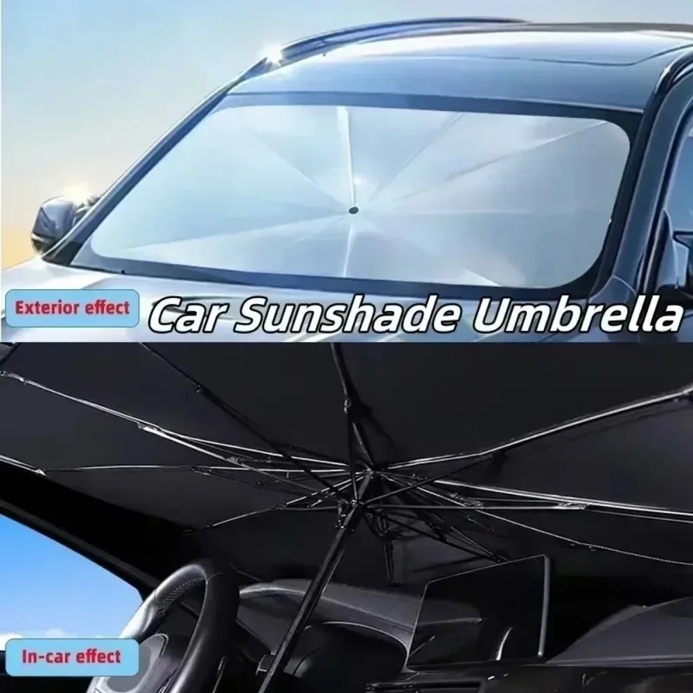 車のサンシェード折りたたみ式フロントガラス傘サンシェードカー - Car Sunshade Windshield Umbrella Foldable のレビューと価格