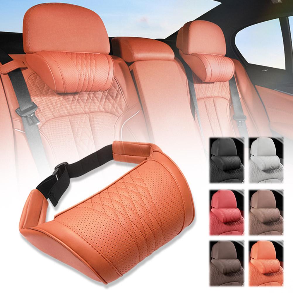 高級レザー製カーヘッドレストピロー、メモリーフォームを使用し - Memory Foam Car Neck Pillow Lumbar Support のレビューと価格