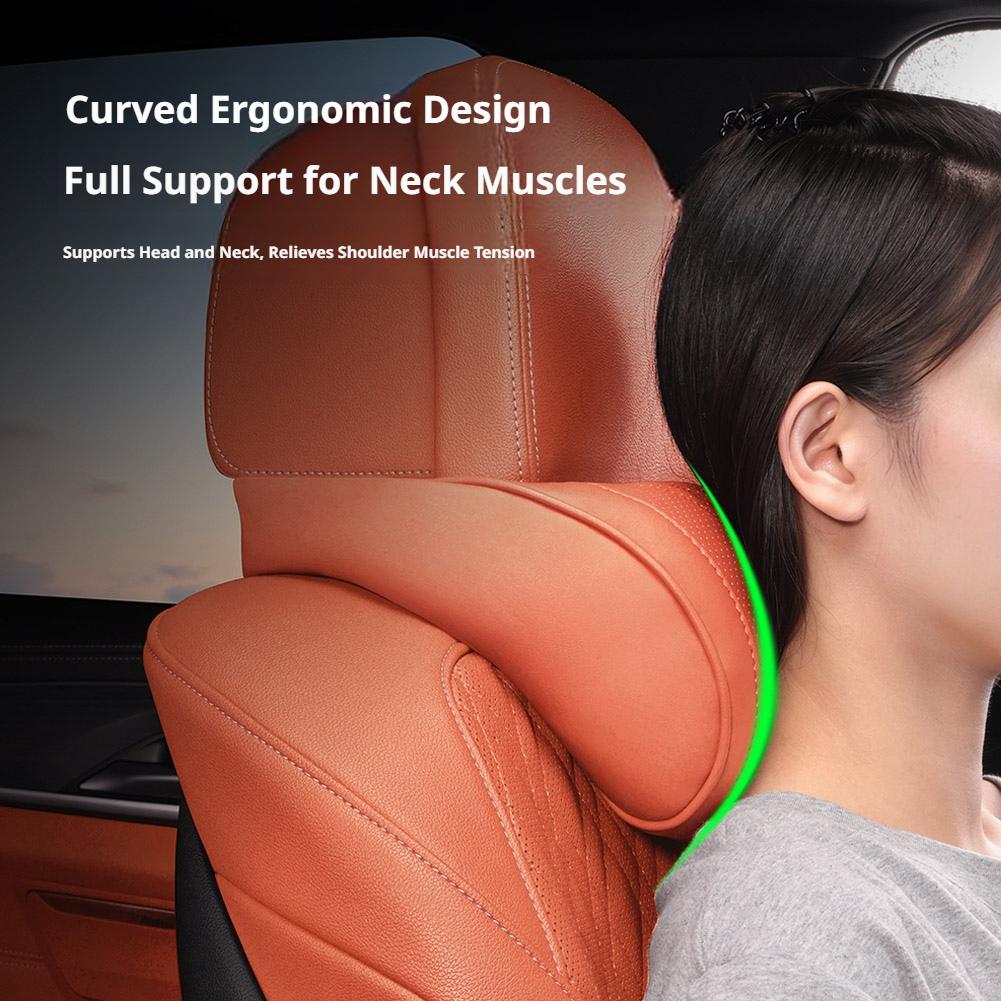 高級レザー製カーヘッドレストピロー、メモリーフォームを使用し - Memory Foam Car Neck Pillow Lumbar Support のレビューと価格