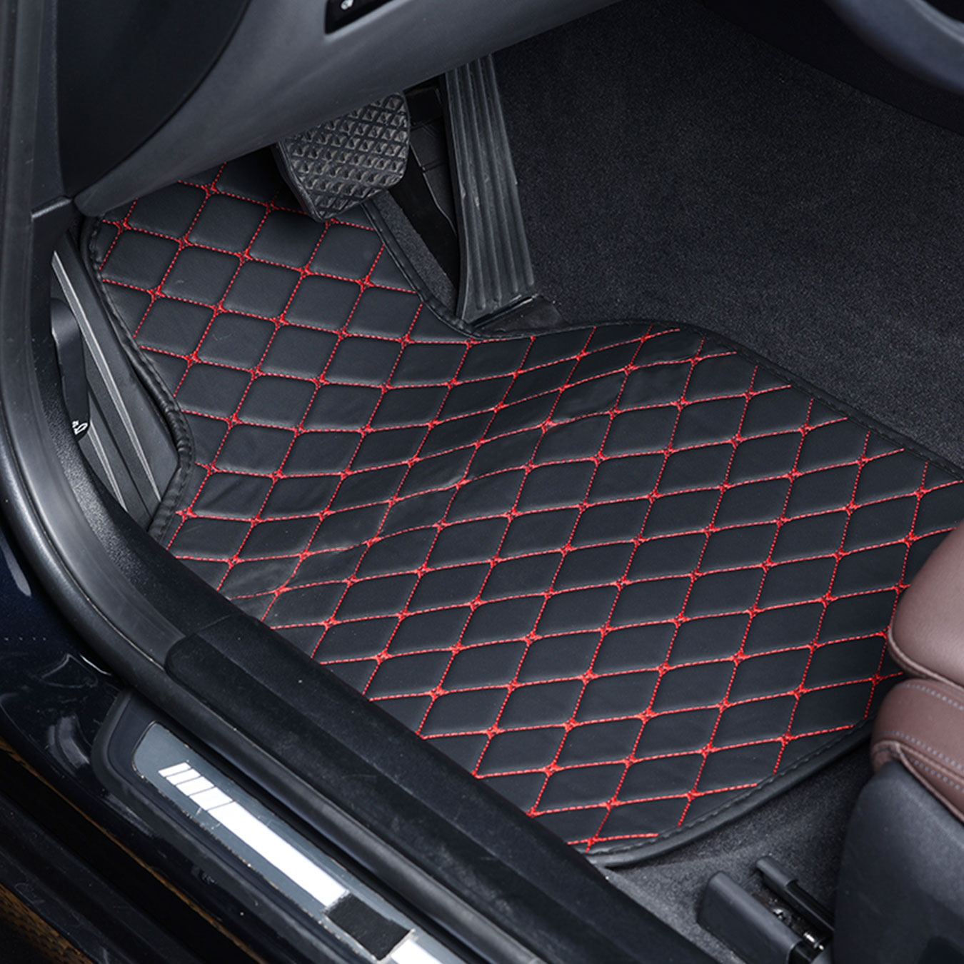 カー用フロアマットフルセット。あらゆる車種に対応し、滑り止め - Car Floor Mats Universal Waterproof Leather のレビューと価格