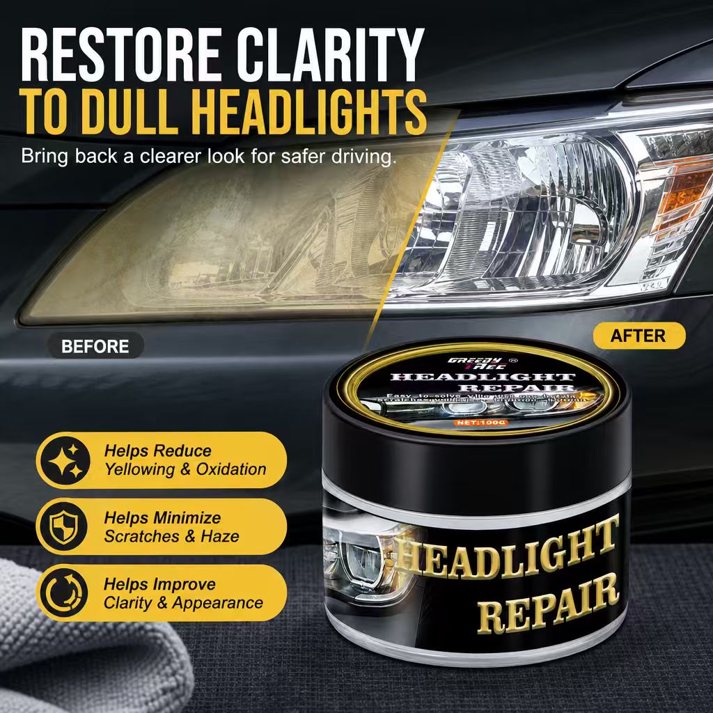 カーヘッドライト用補修ワックスペースト 100g。黄ばみ、酸 - Car Scratch Repair Polishing Wax Paste のレビューと価格