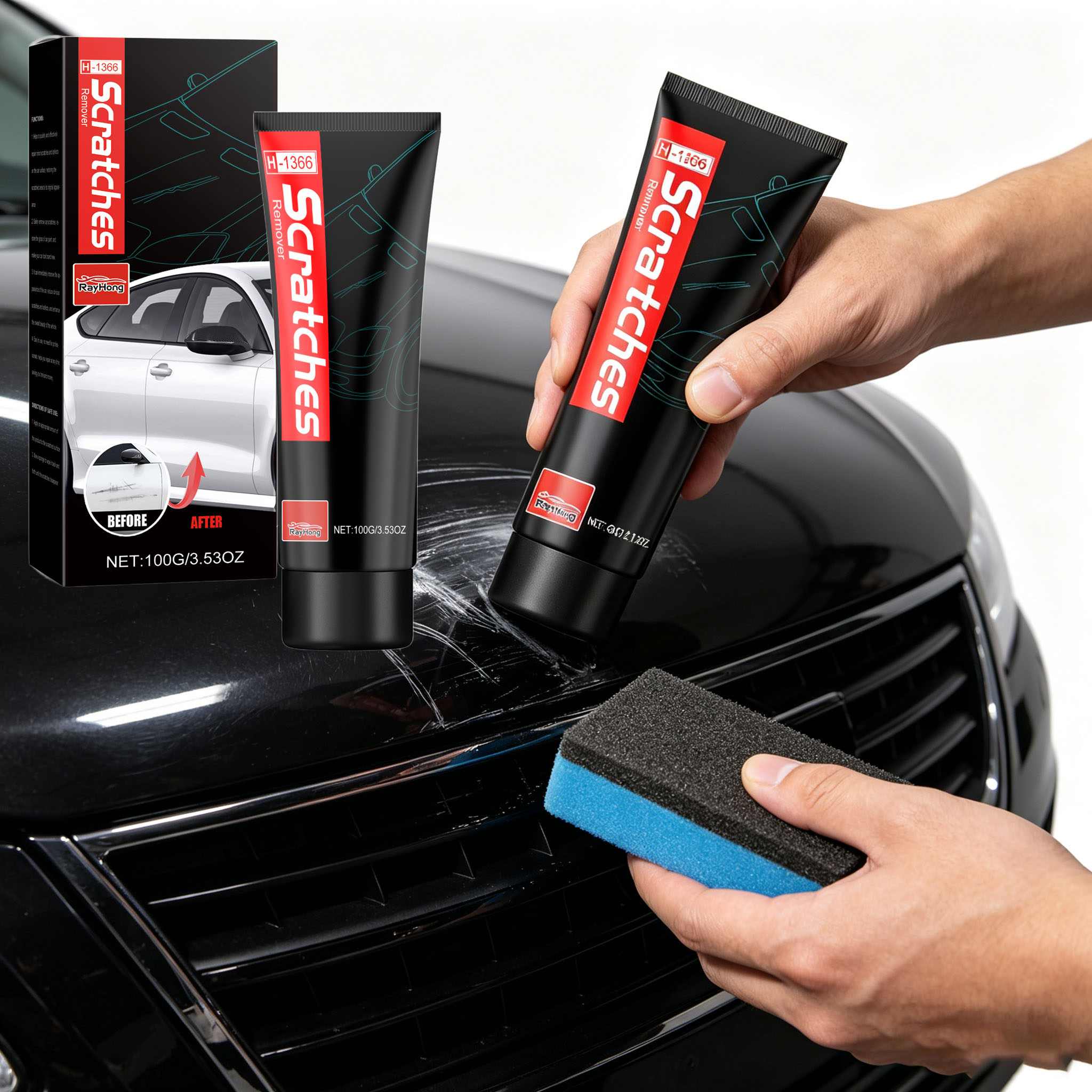 車の傷消しペースト、軽度の傷や欠陥を消す、塗装補修、メンテナ - Car Scratch Repair Polishing Wax Paste のレビューと価格