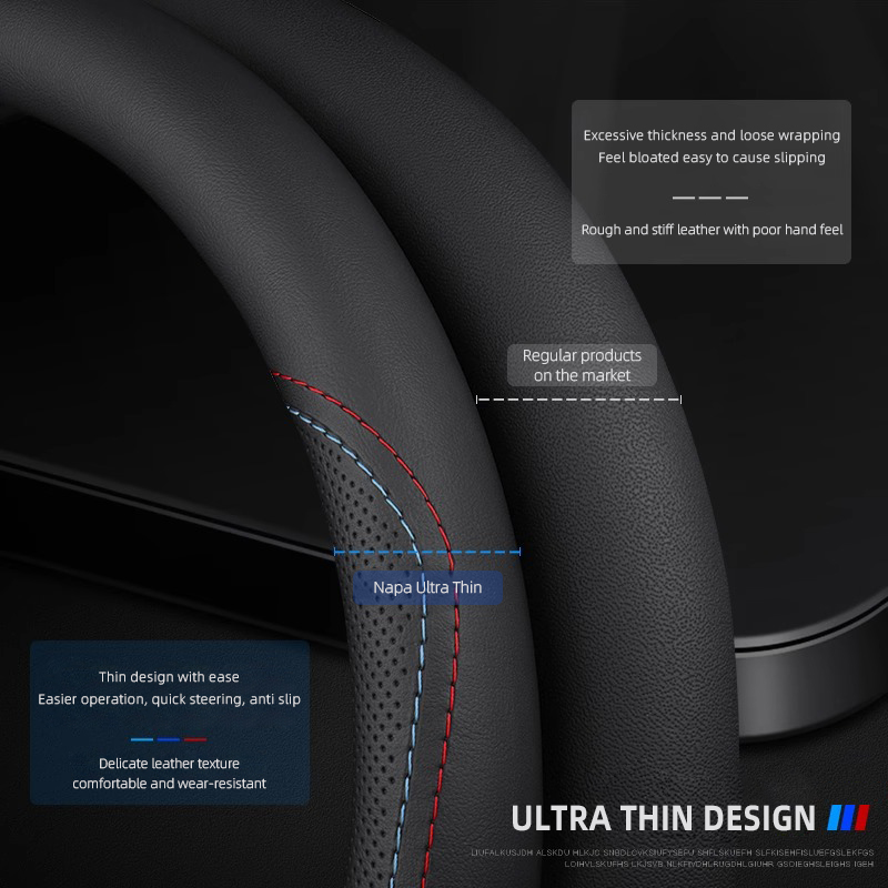1個入りナパレザー製車用ステアリングホイールカバー MG4  - Car Steering Wheel Cover Anti Slip Breathable のレビューと価格