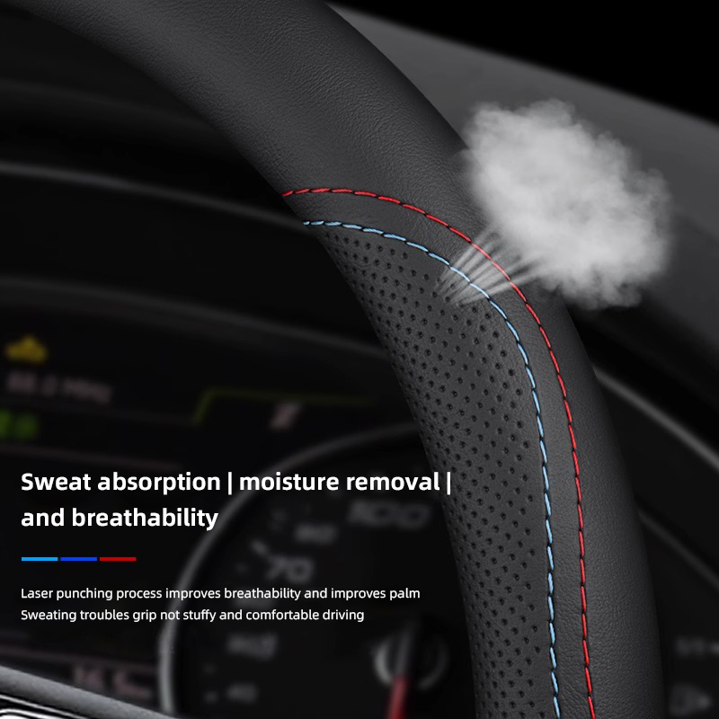 1個入りナパレザー製車用ステアリングホイールカバー MG4  - Car Steering Wheel Cover Anti Slip Breathable のレビューと価格