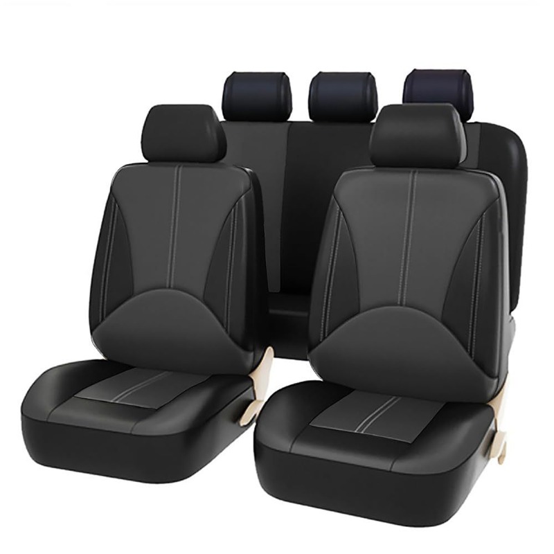 ユニバーサルブラックPUレザーカーシートカバーフルセット4/ - Leather Car Seat Covers Full Set Universal のレビューと価格